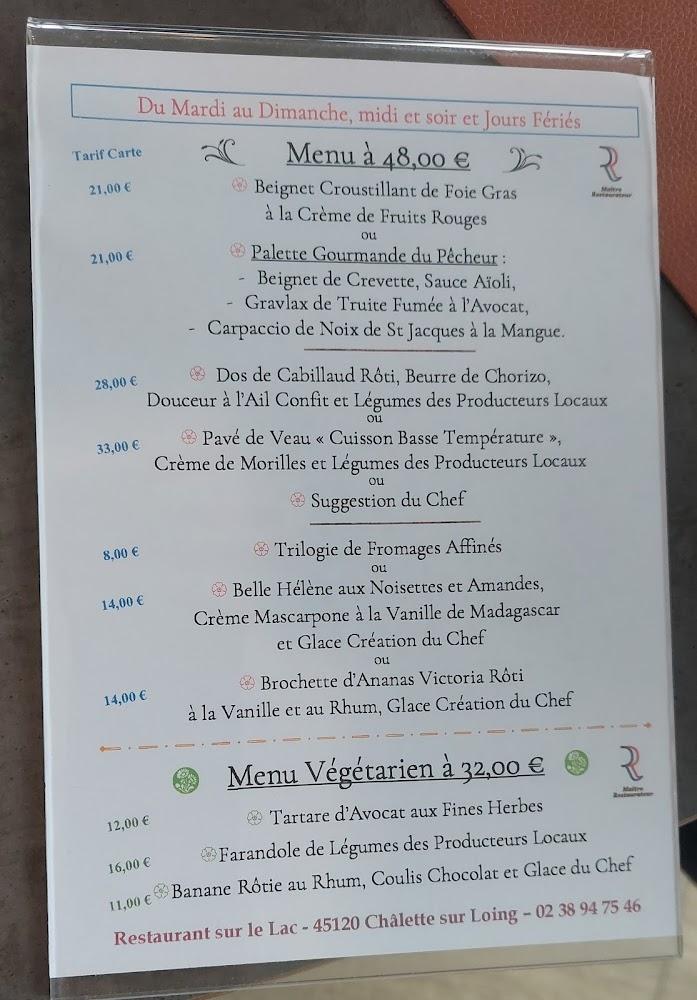 Restaurant sur le Lac - Menu Image 1